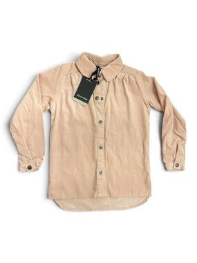 Minymo Girls Pink Corduroy Button Down Shirt Size 4 NWT